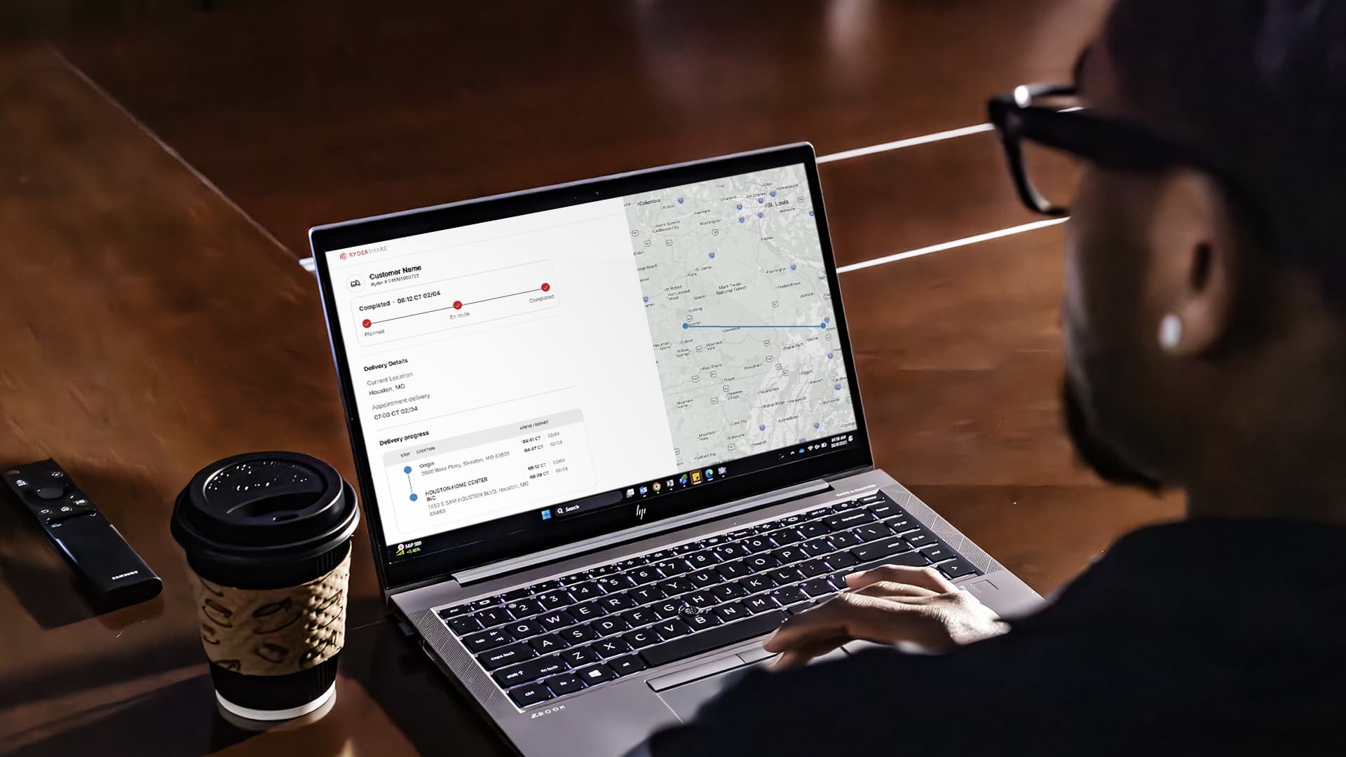 RyderShare platform in use
